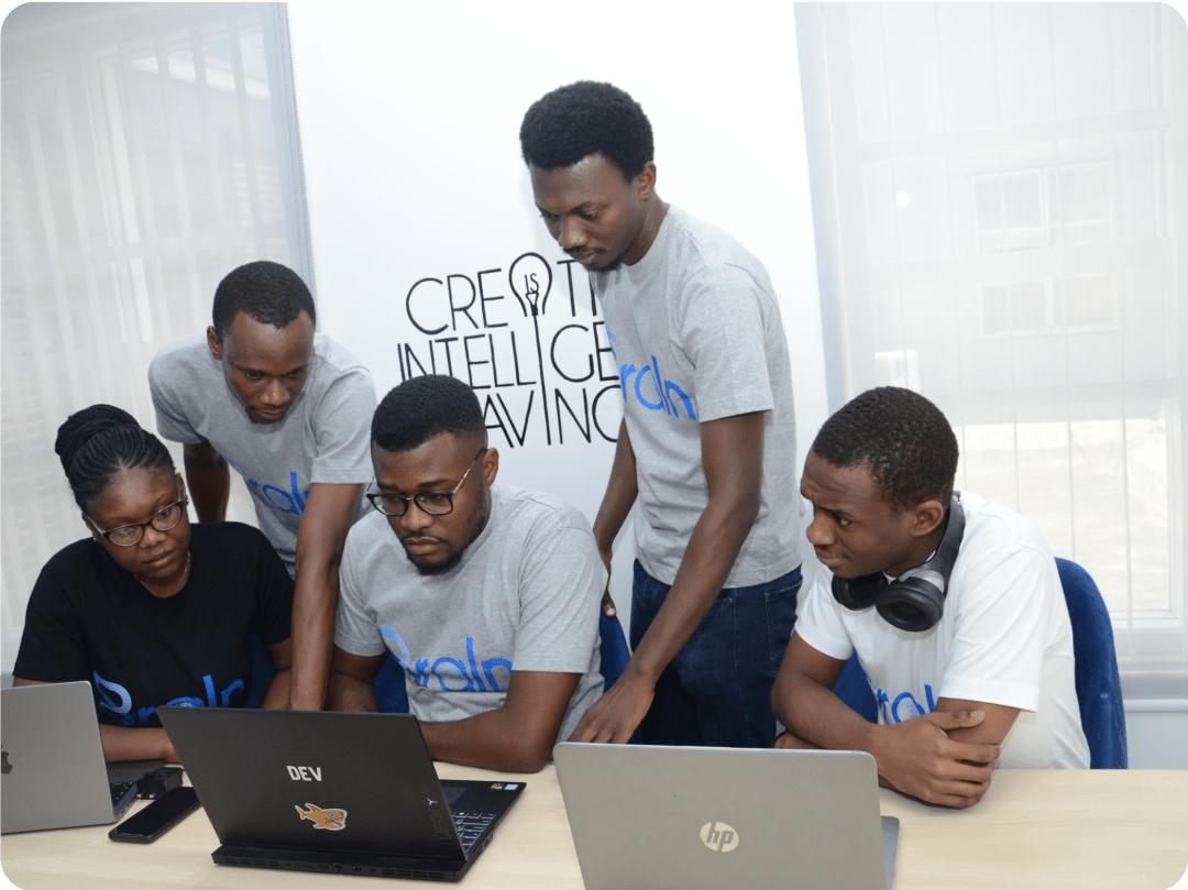 braln ltd team reviewing a project