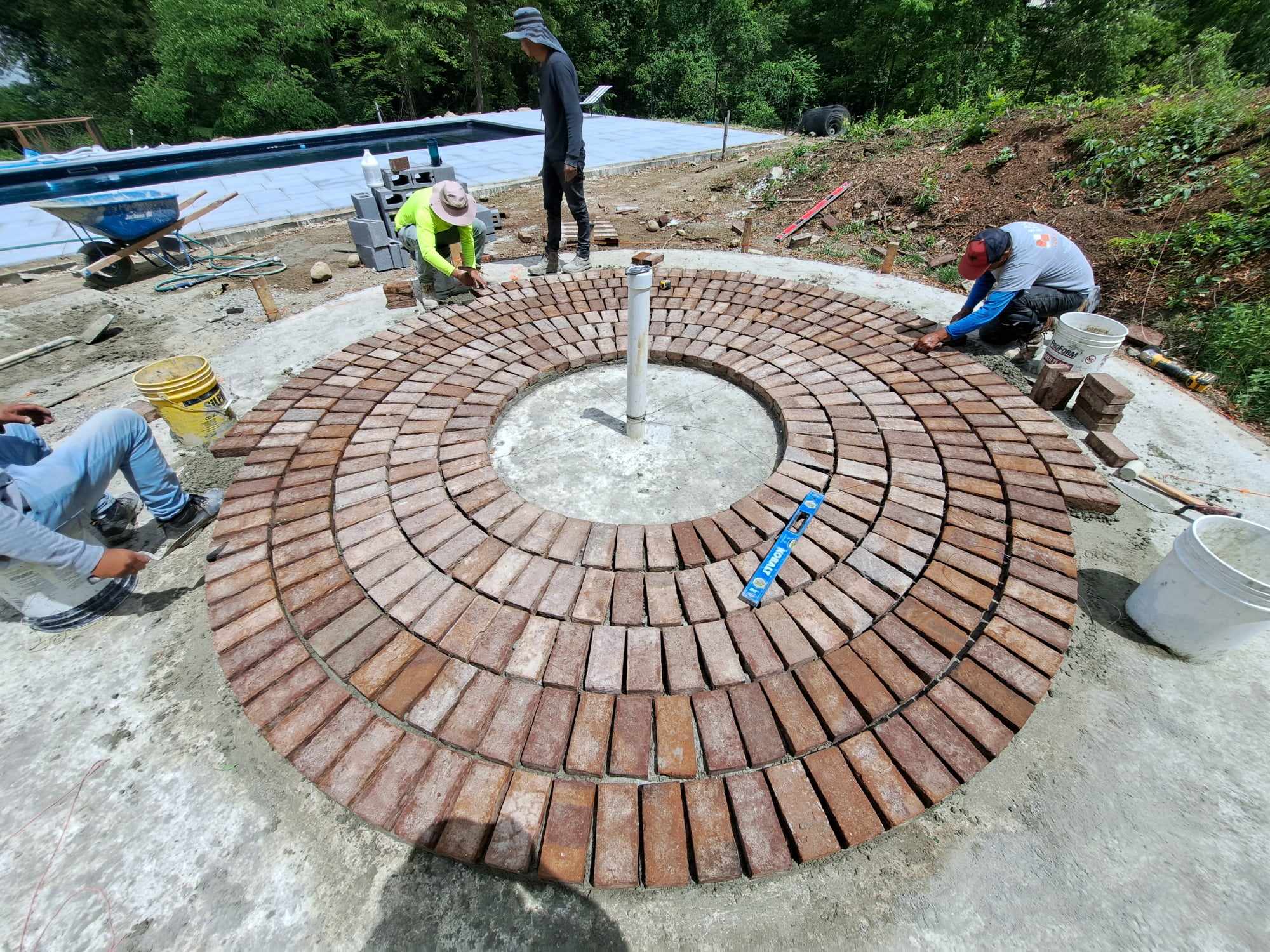 Masonry team at work