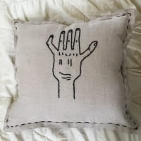 embroidered pillow