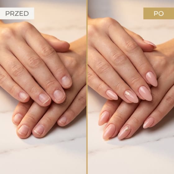 Manicure hybrydowy - przed i po