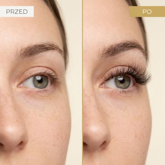 Przedłużanie rzęs - przed i po