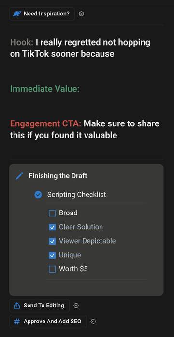 Scripts and checklist on mobile