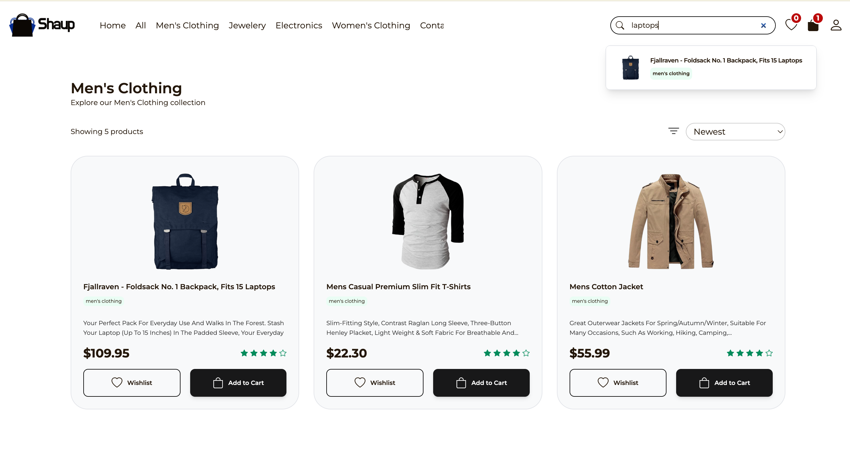 E-Store search