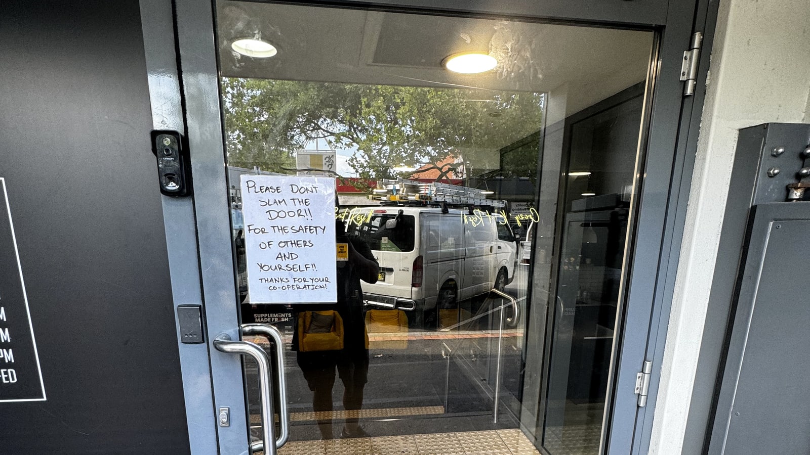 commercial glass door replacement Sydney for business entrance
