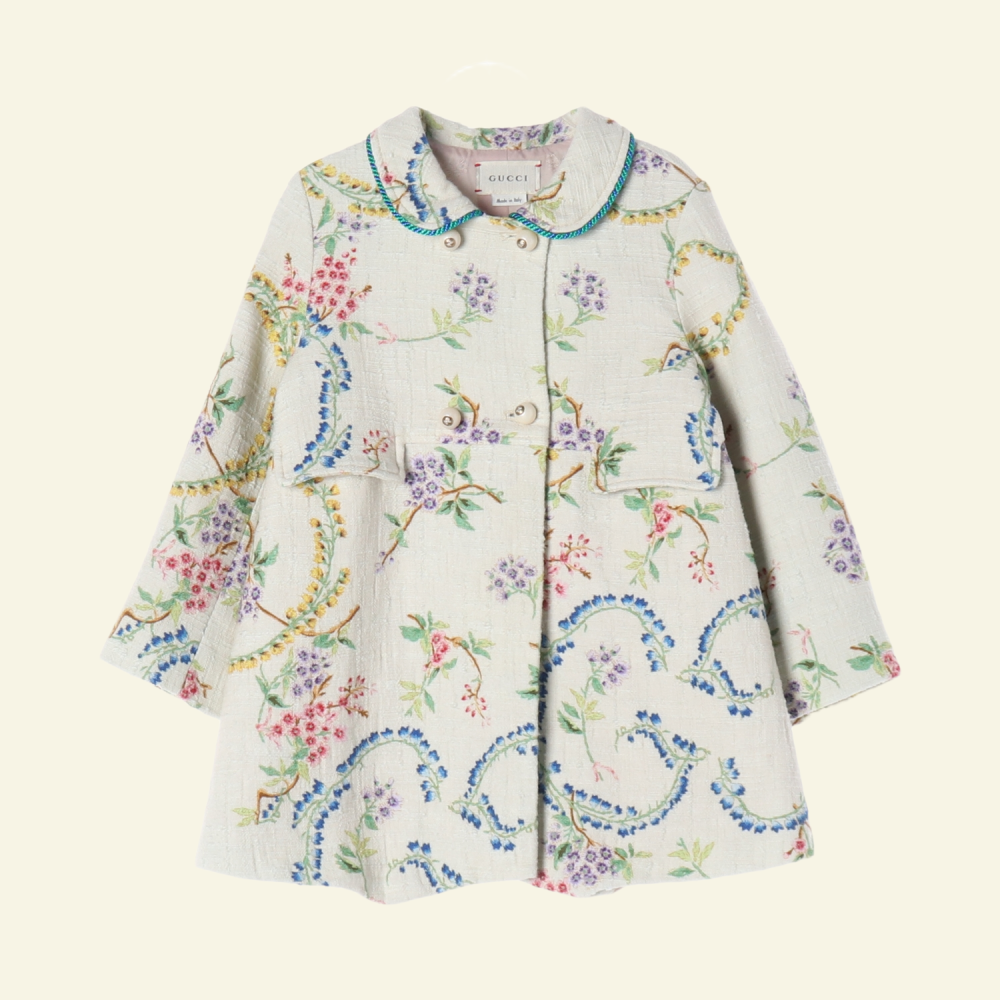 구찌 키즈 플라워 코튼 코트 2y