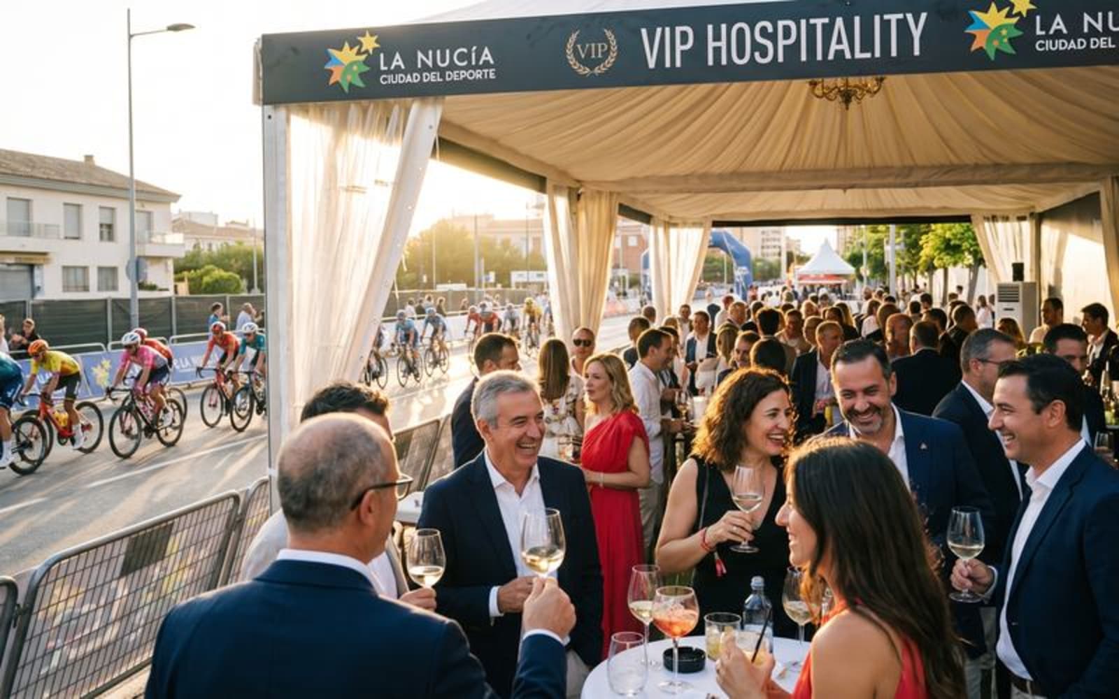 Zona VIP del critérium con vistas al circuito