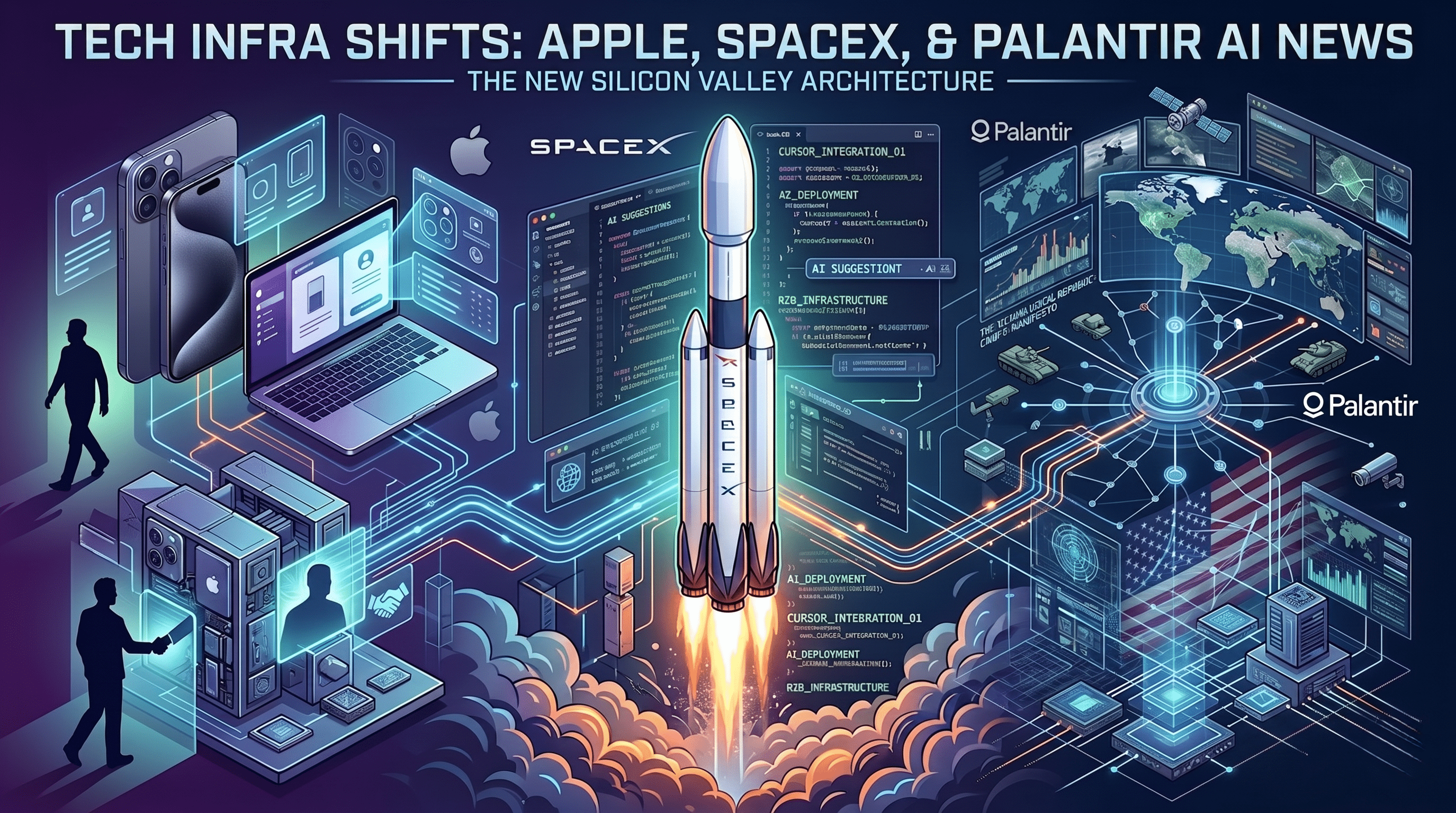 Tech Infra Shifts: Apple, SpaceX, and Palantir AI News