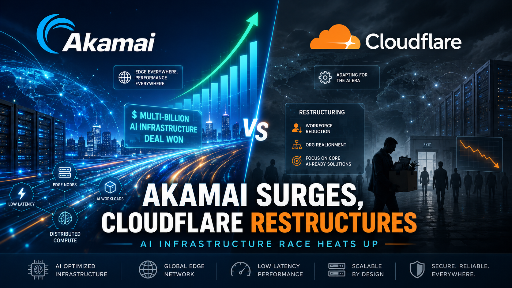 Akamai Surges on $1.8B LLM Deal as Cloudflare Cuts Jobs