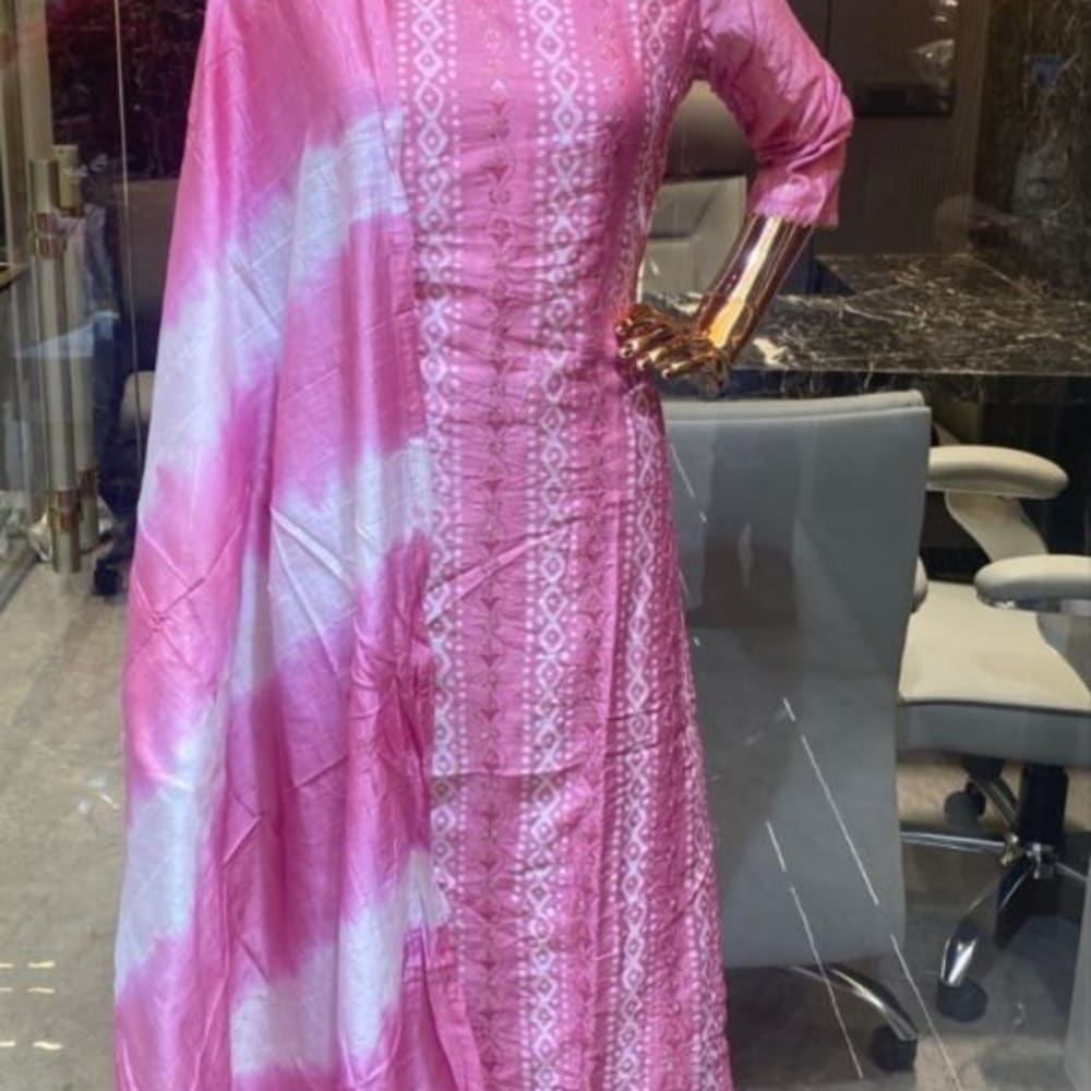 Silk kurti pent and duppata 2