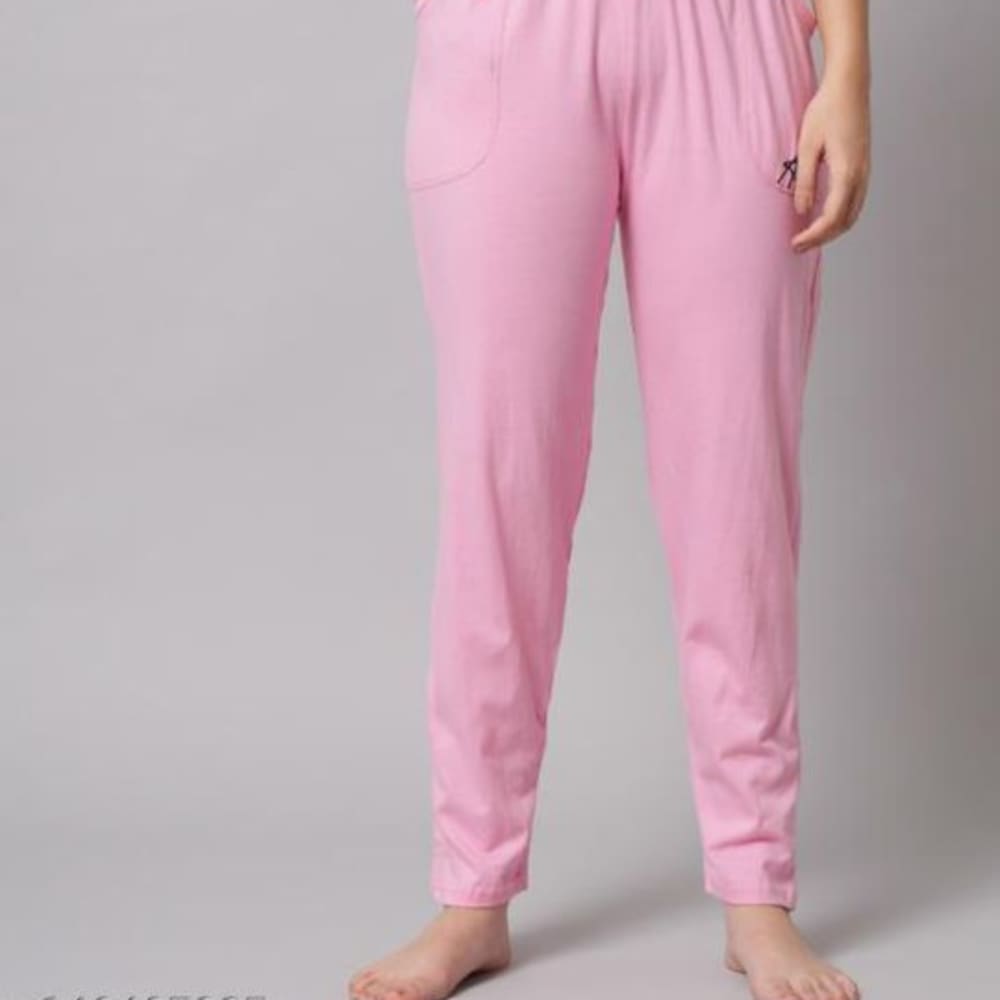 Ladies pink cotton pant 
