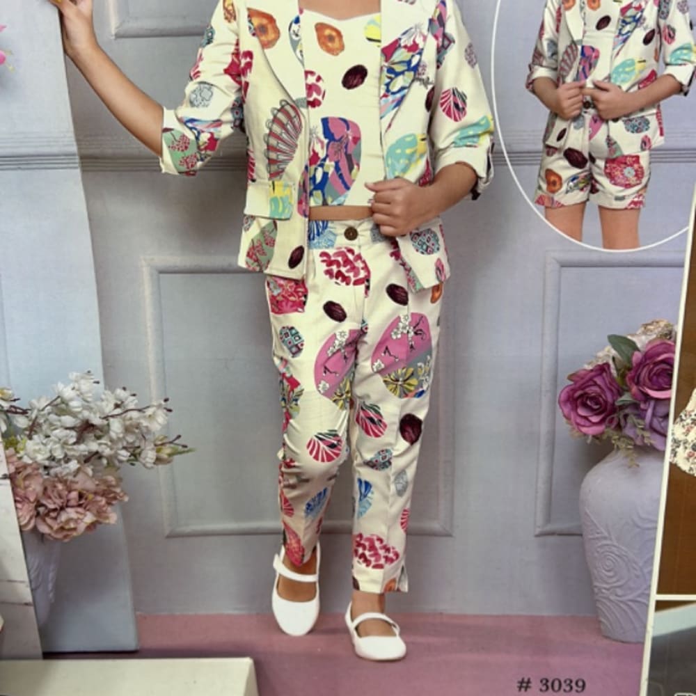 Girls three piece Coord set with shorts 