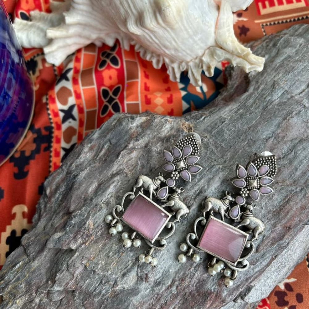 Earrings monalisha stone handmade 