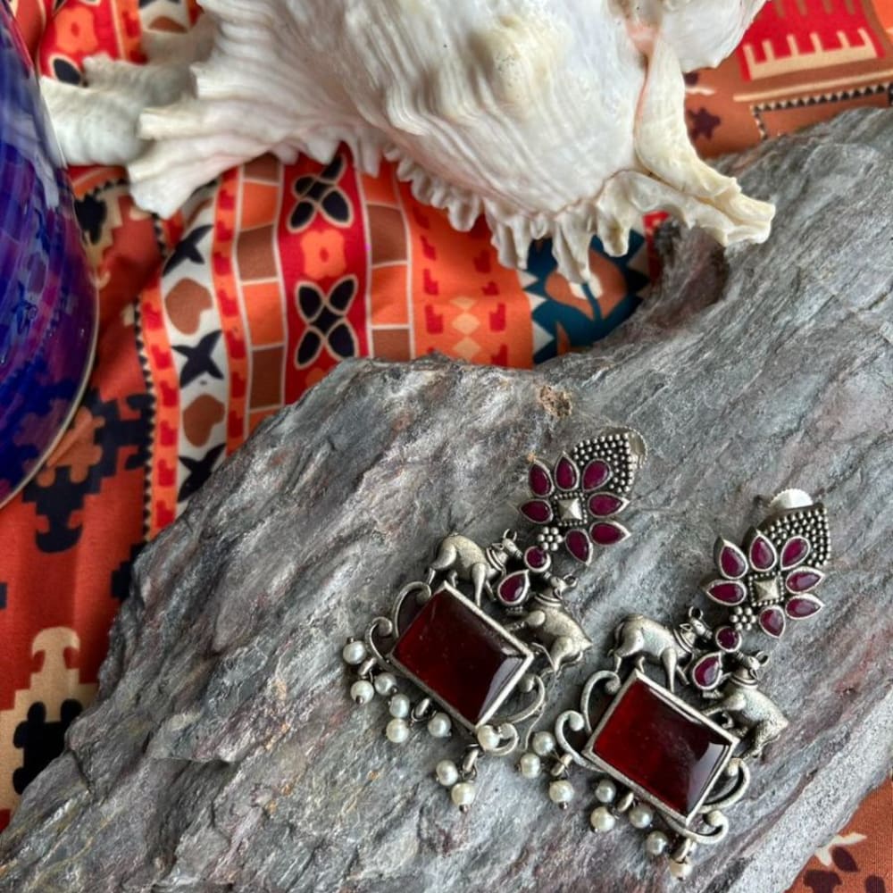 Earrings monalisha stone handmade 