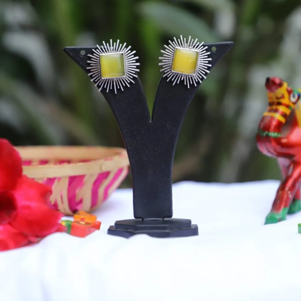 Earrings monalisha stone handmade 