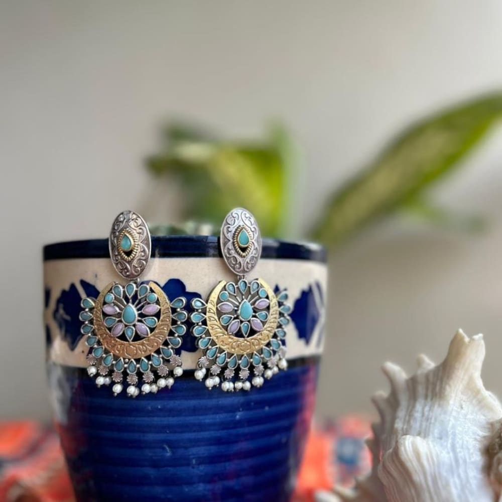 Earrings monalisha stone handmade 