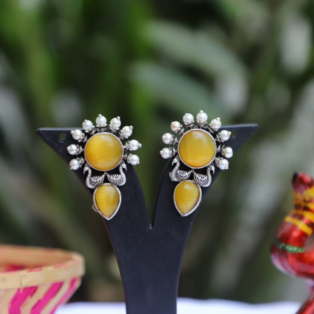 Earrings monalisha stone handmade 