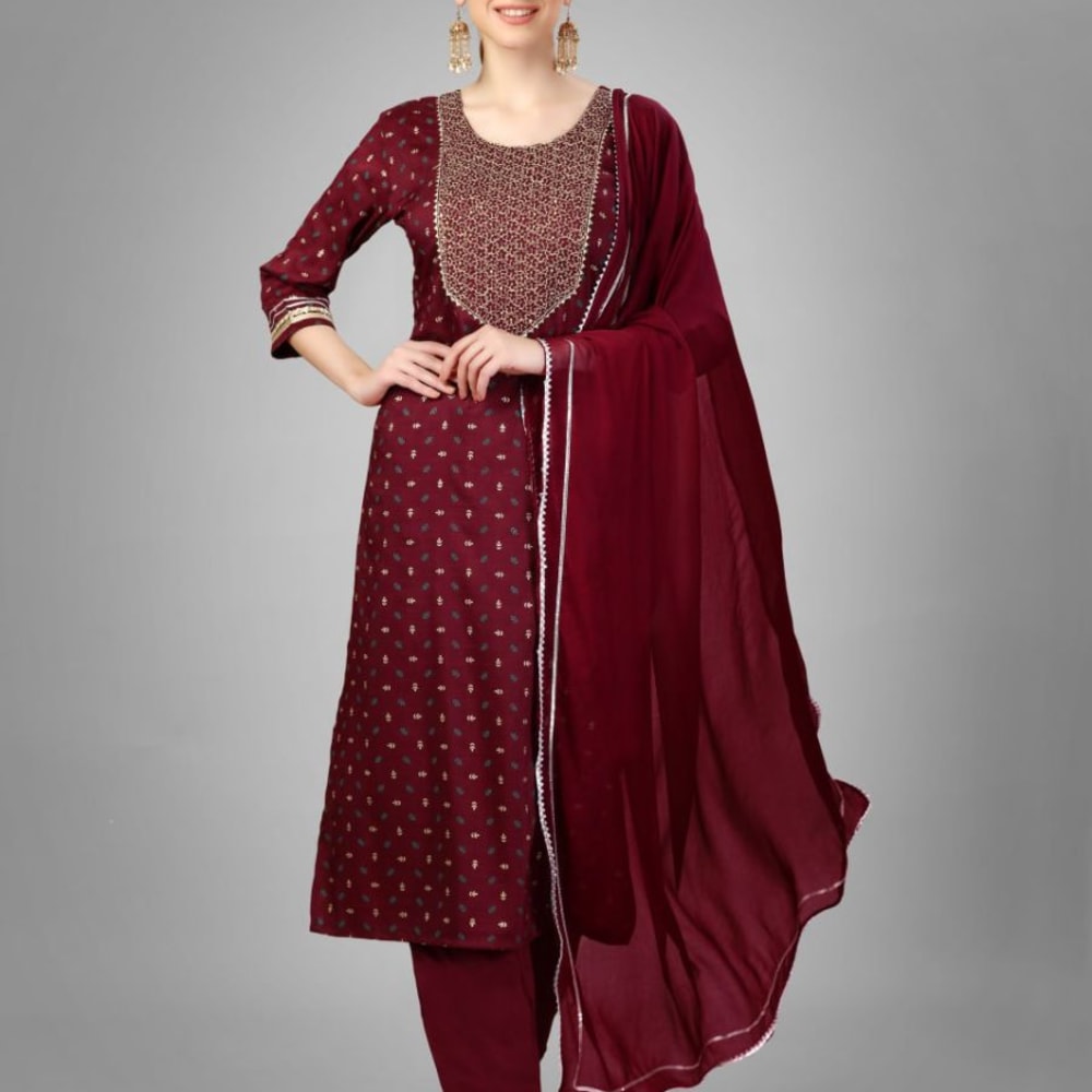 Maroon Salwar Suite kurti 2