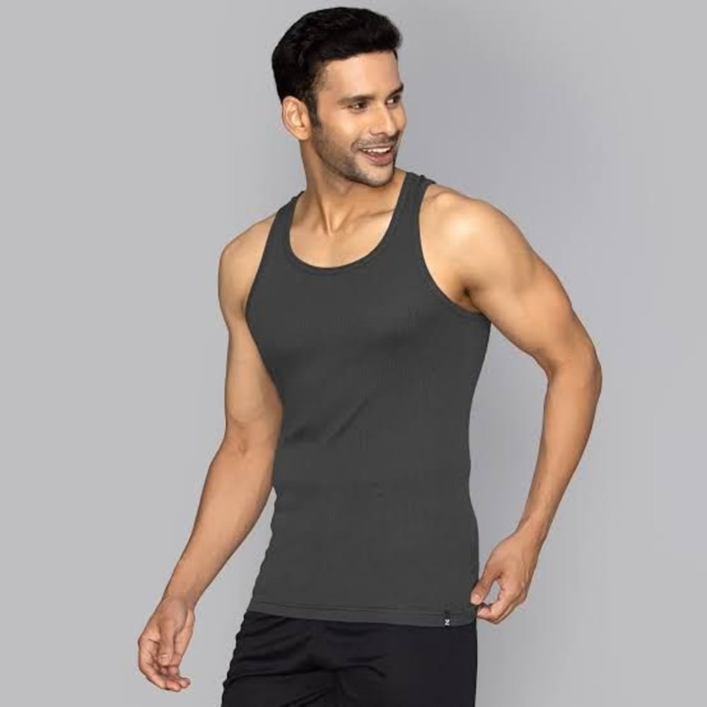 Dark grey colour Sando stretchable fabric