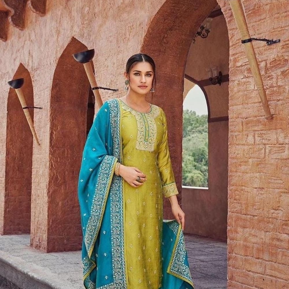 Rama green kurti set