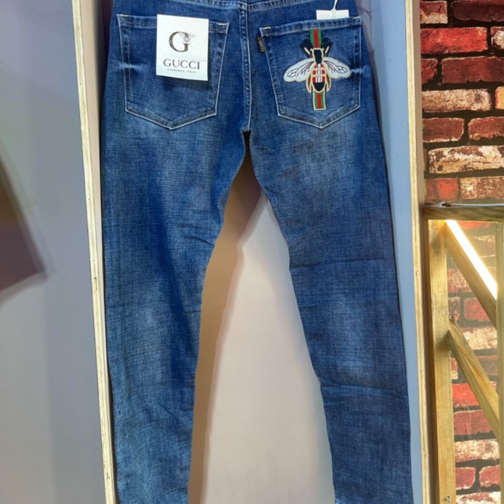 Gucci back poket embroidery work jeans