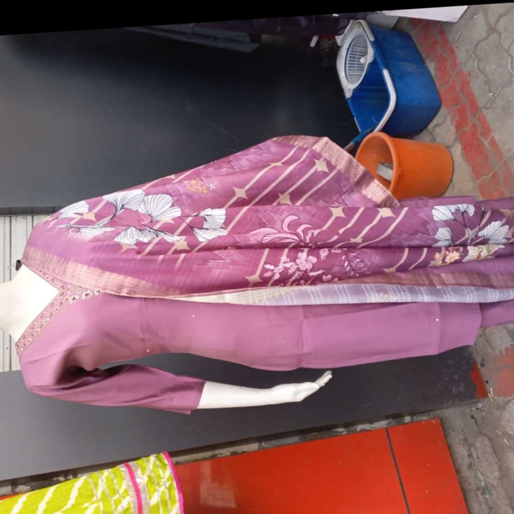 Kurtis pant set with auto print dupatta 