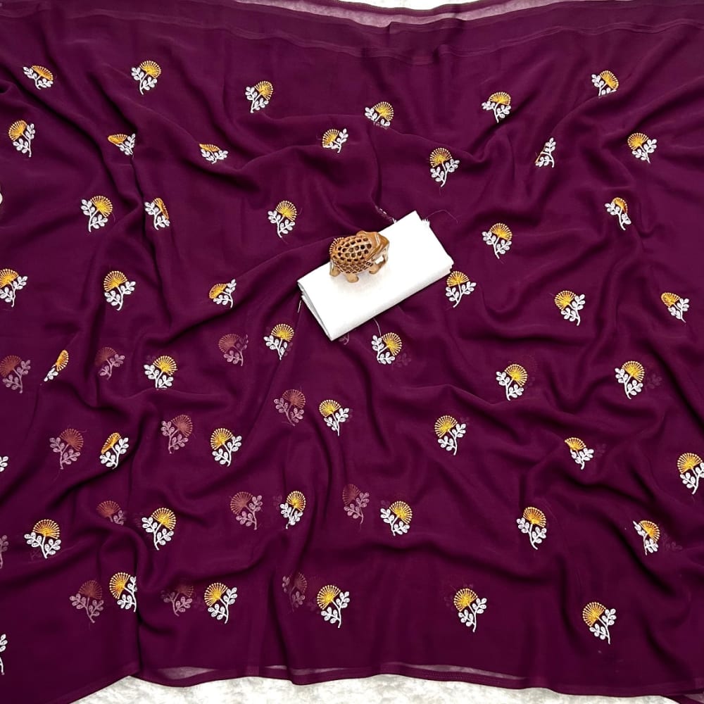 Designer Gerogette Saree 2