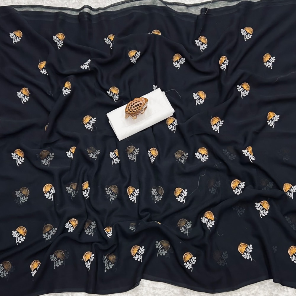 Designer Gerogette Saree 3