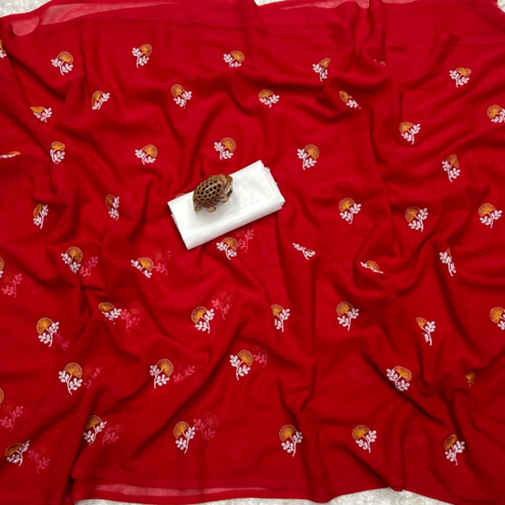 Designer Gerogette Saree 4