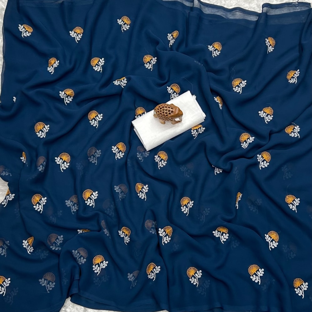 Designer Gerogette Saree 5