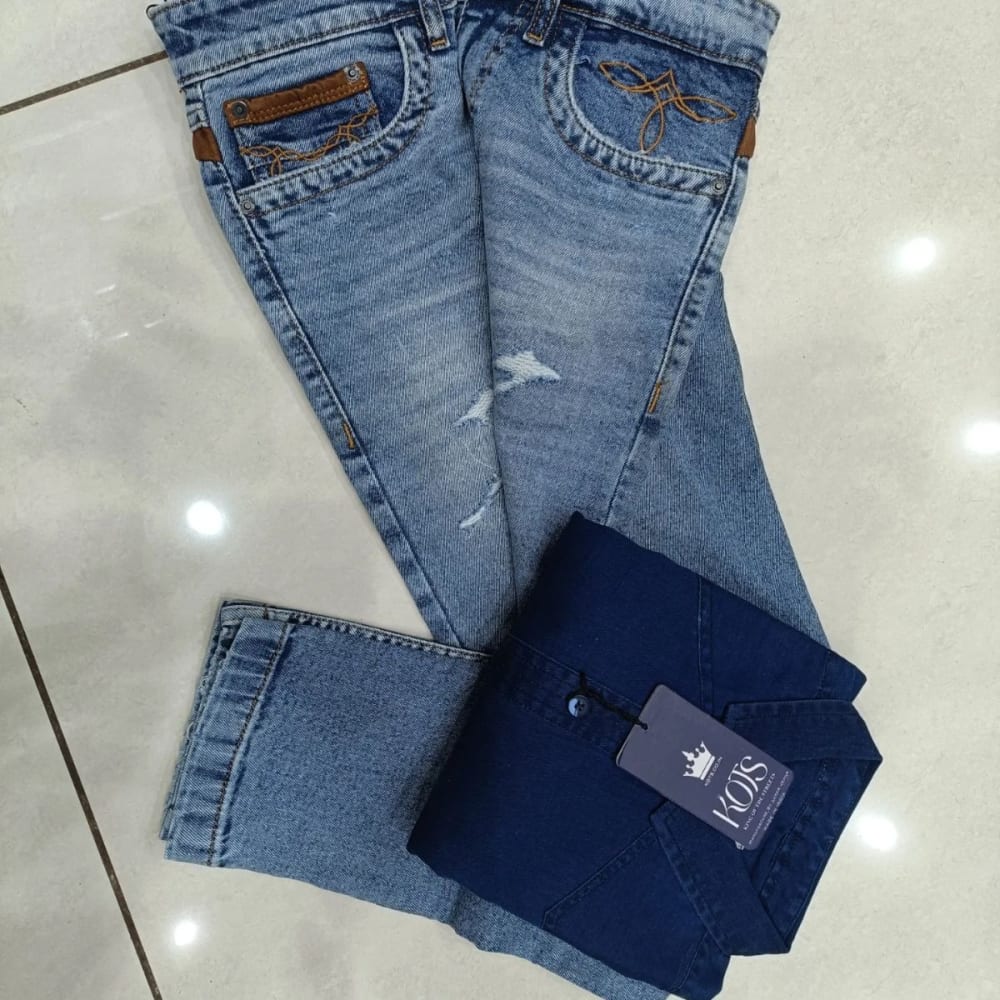 Light Blue Navy Blue Jeans
