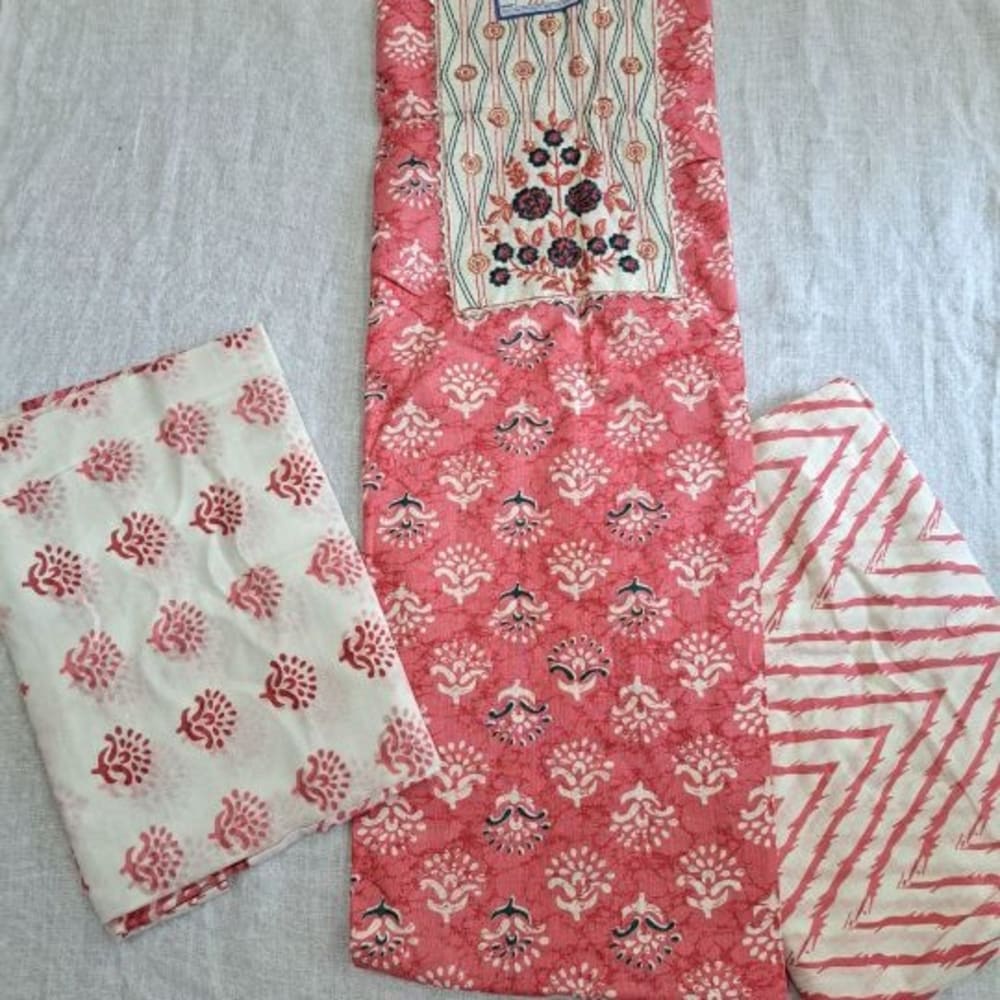 Jaipuri print cotton Dress materials 