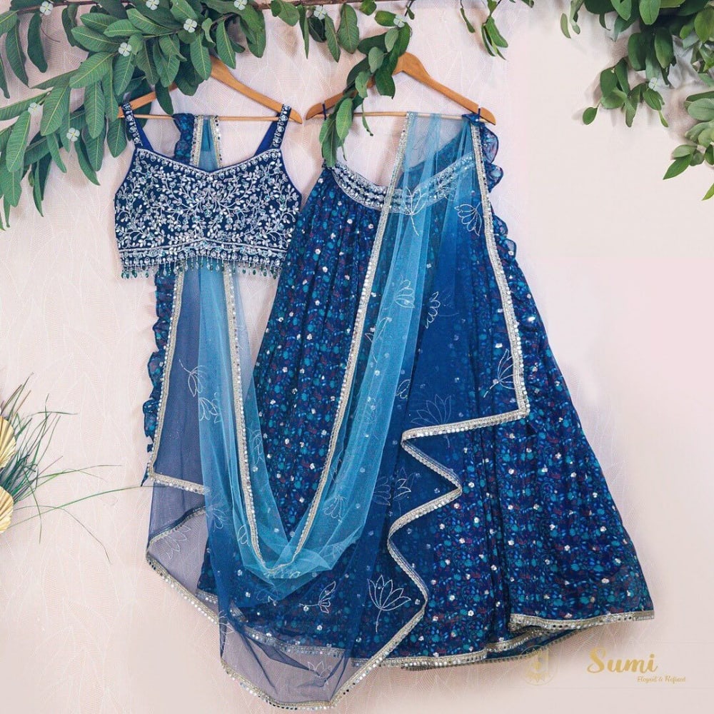 Blue Teal Lehenga