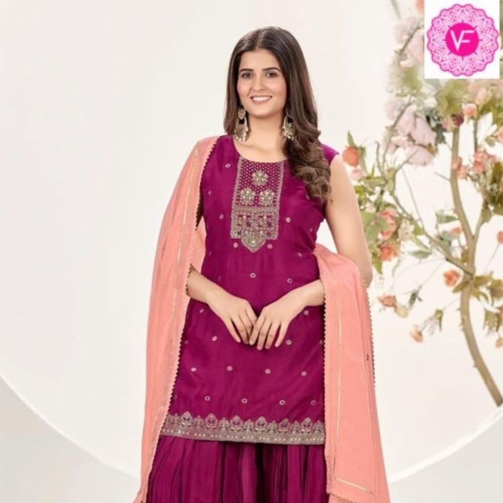 Magenta Maroon Salwar Suite