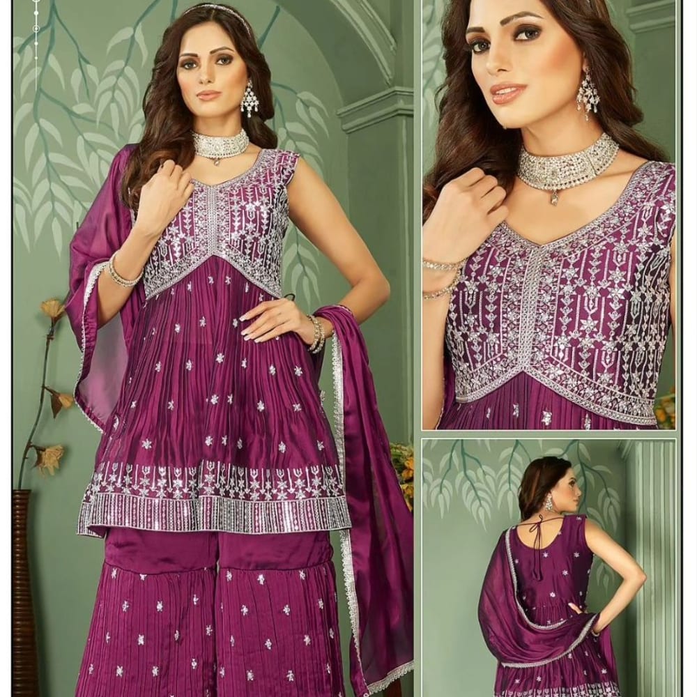 Magenta Maroon Salwar Suite