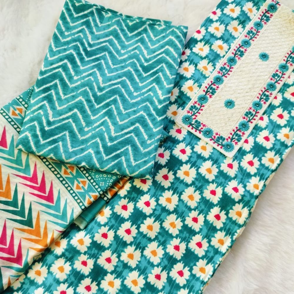 Flower Print Dress material  2