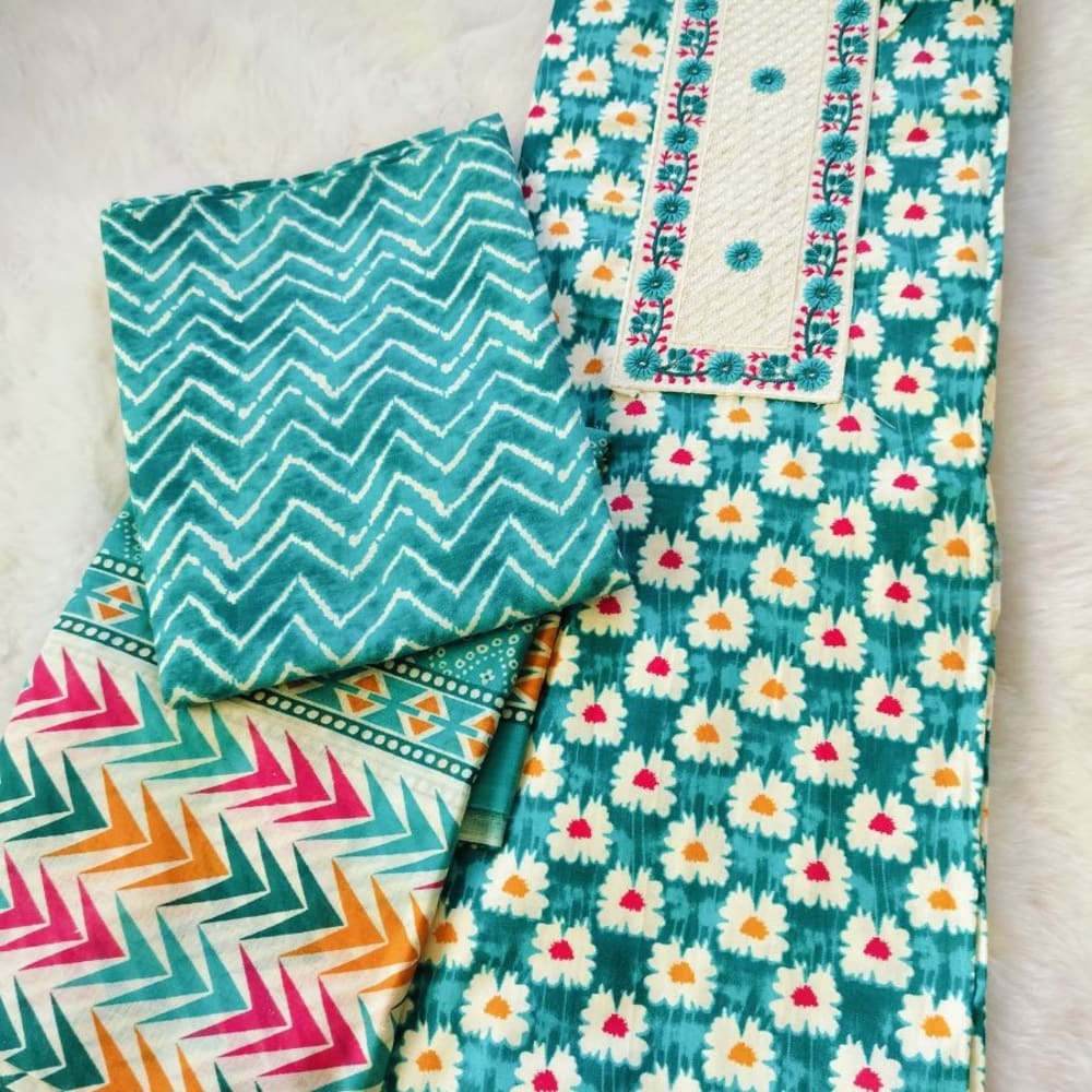 Flower Print Dress material  3