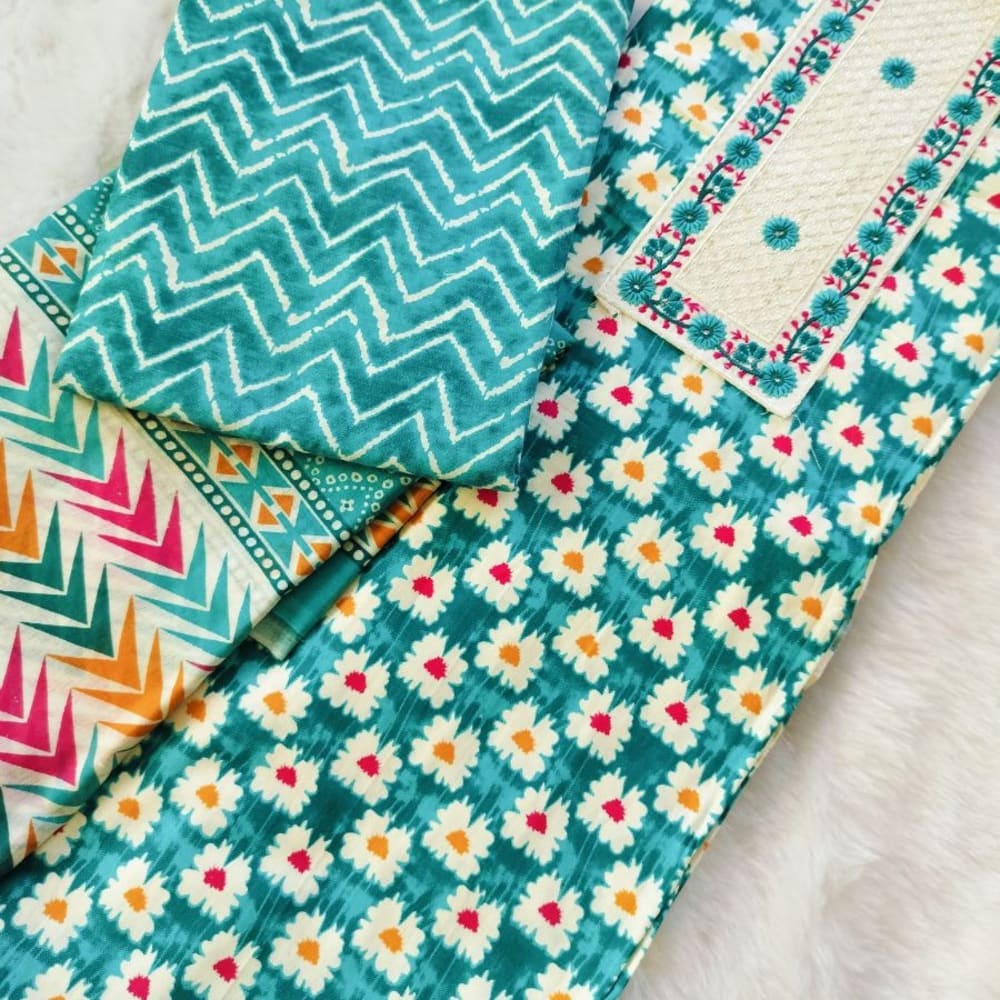 Flower Print Dress material  4