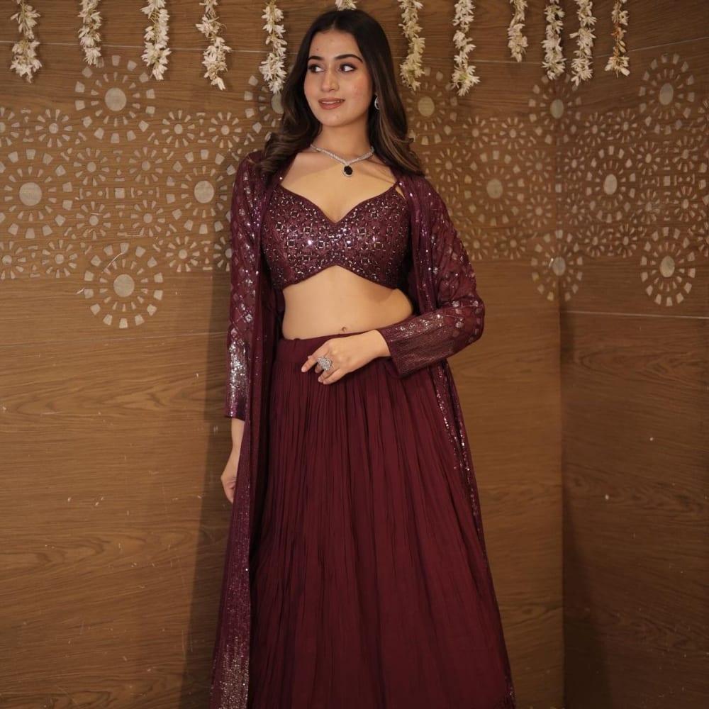 Maroon Lehenga