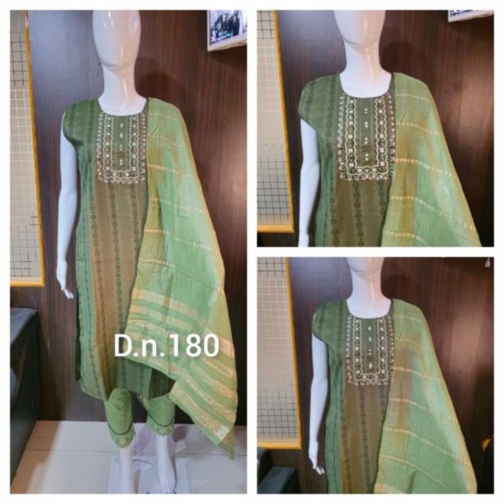 Navy Blue Light Green Salwar Suite