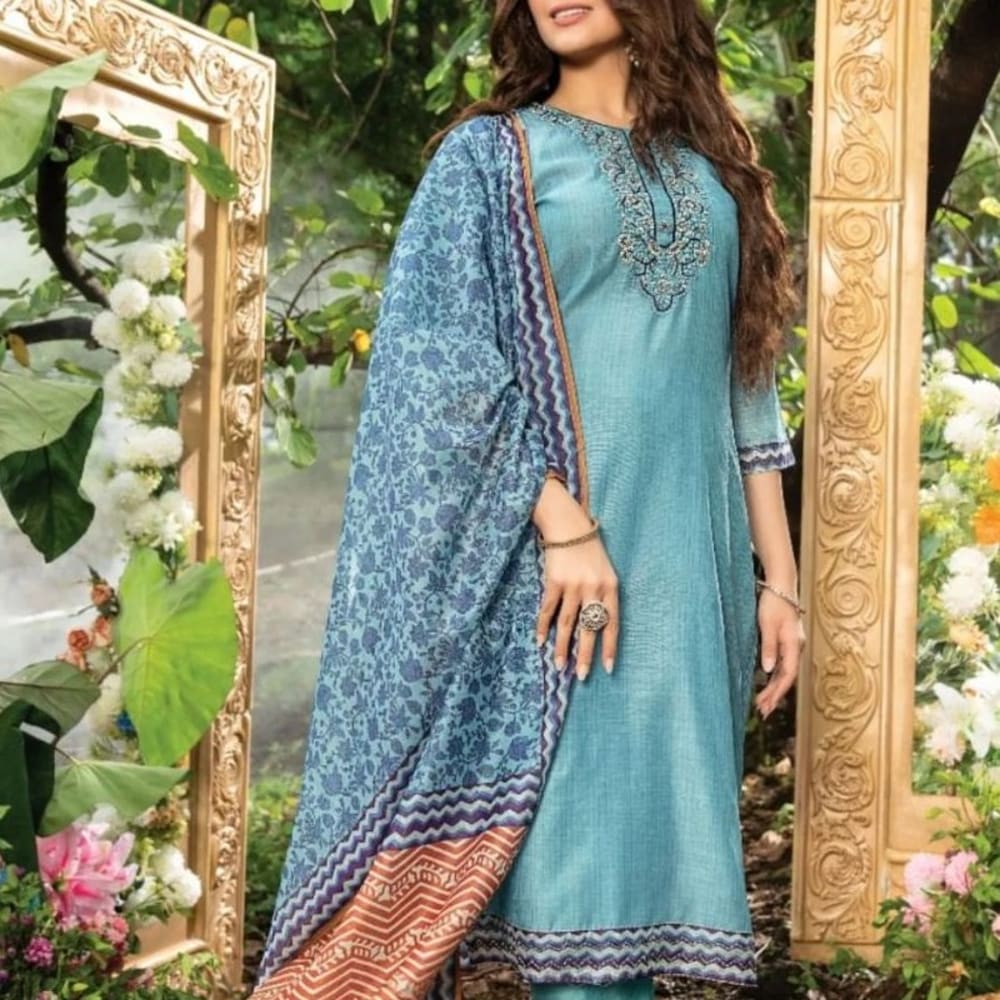 Light Blue Light Green Salwar Suite