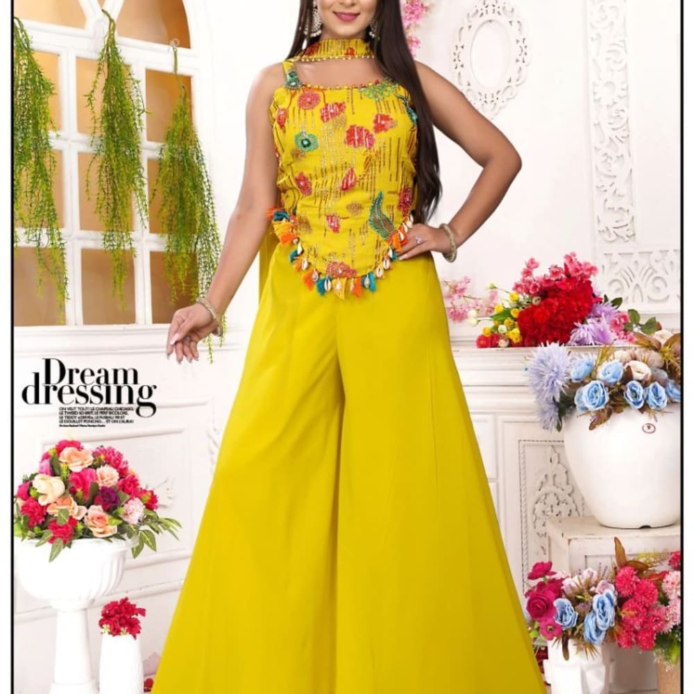 Yellow Light Green palazo