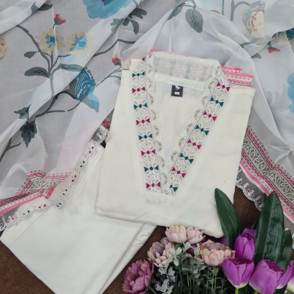 White pant pair heavy look 8