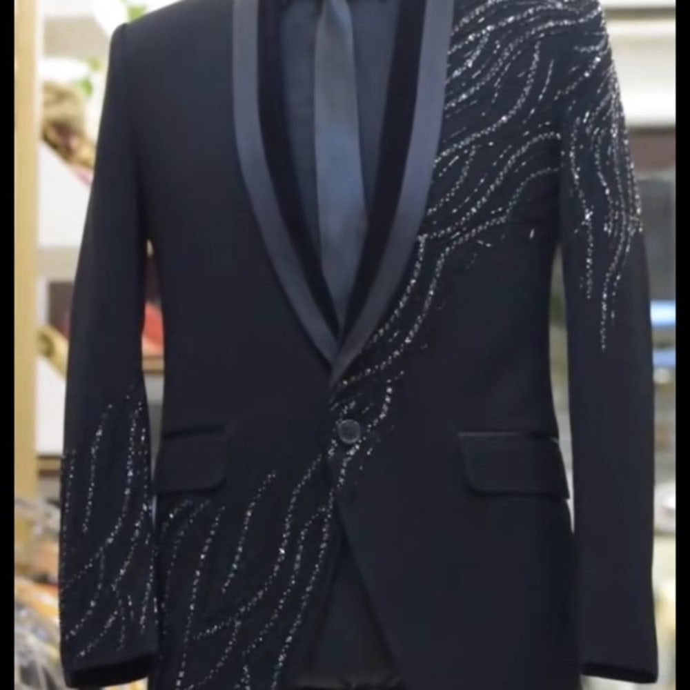 Black and Silver Suit Jacket