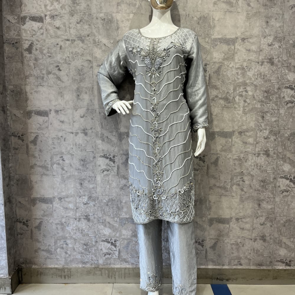 Silver-Gray Salwar Kameez