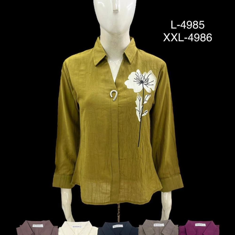 Olive Green, White, Black Shirt