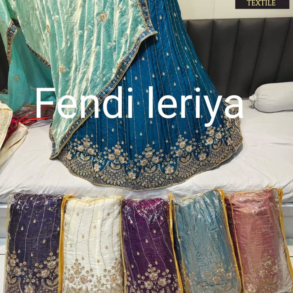 Teal, Gold Lehenga Choli