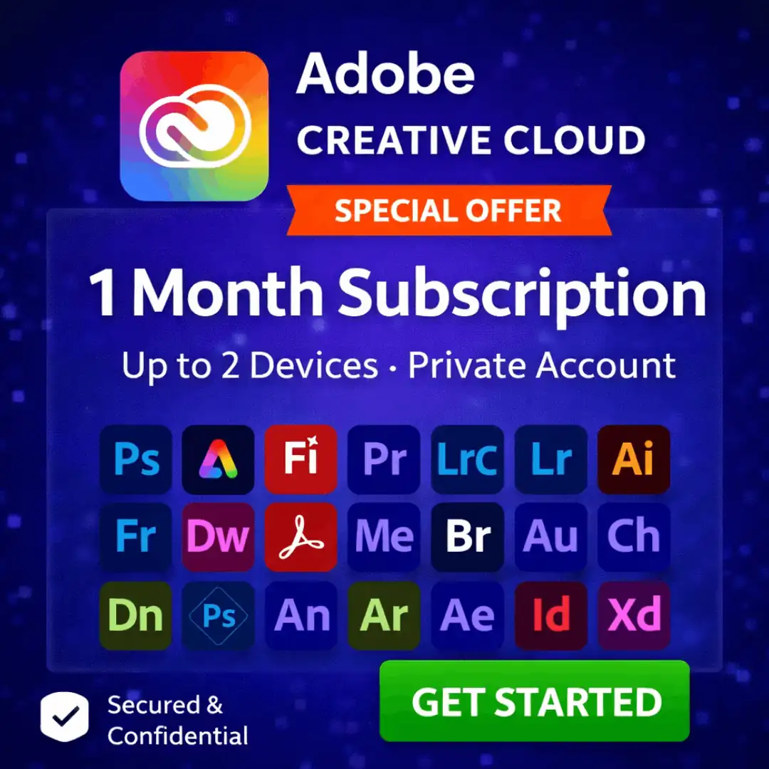 Adobe Creative Cloud - Private | 2 Devices, 1 Month