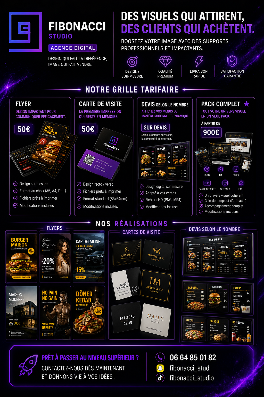 Menu digital ecran