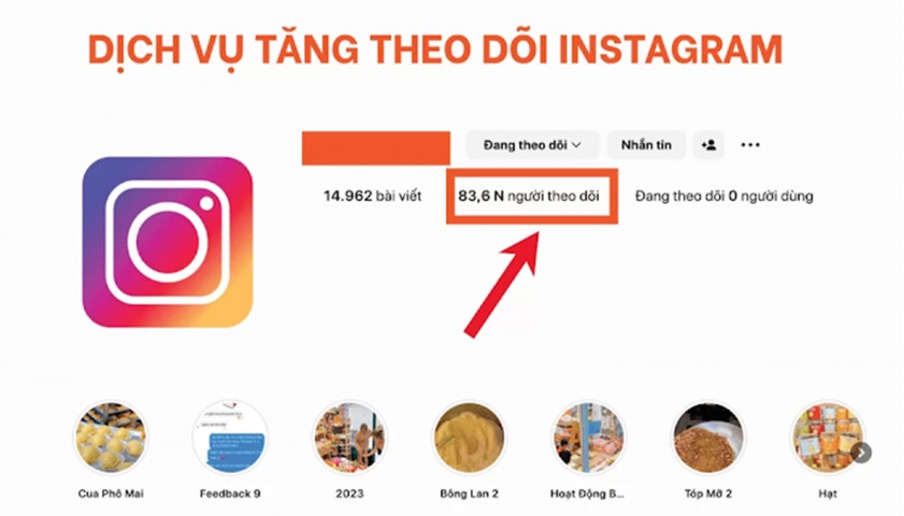Minh họa dịch vụ tăng follow Instagram chất lượng giúp phát triển tài khoản bền vững