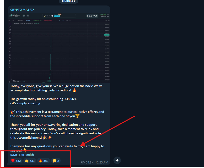 Minh họa cách dịch vụ tăng cảm xúc bài viết Telegram của XGiaRe.com hoạt động hiệu quả